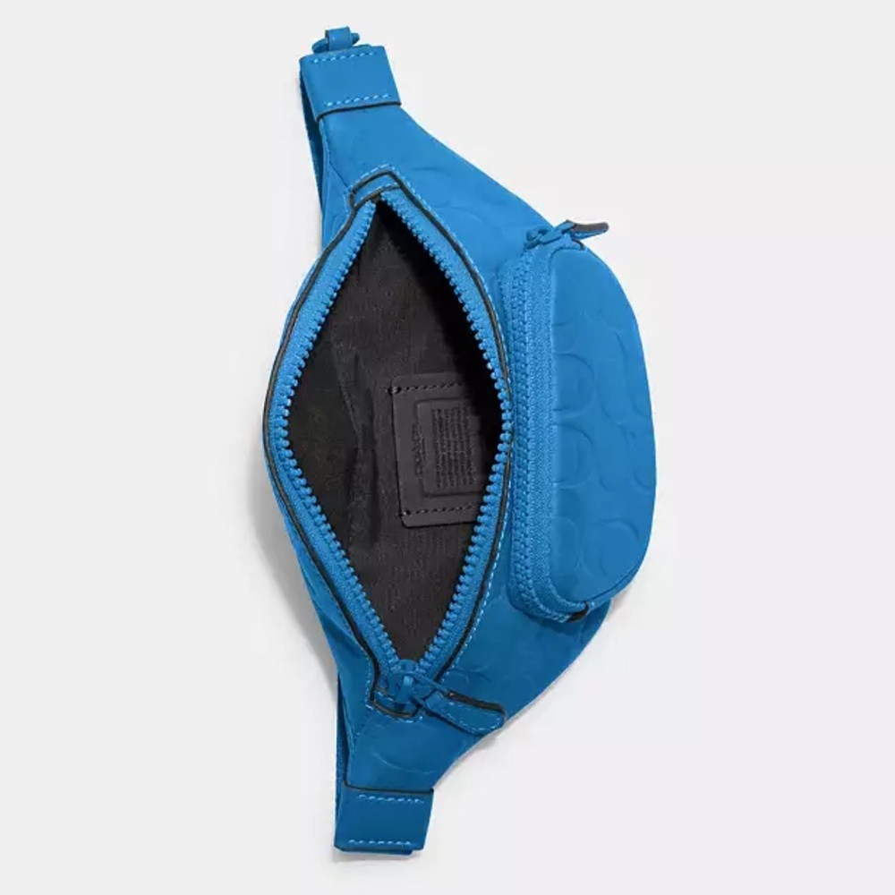 Coach Blue Belt Bag with Sleek Crescent Design - Picture 12 of 13